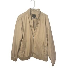 HM Mens Tan Beige Lightweight Bomber Jacket Full Zip XL P/N 09766417